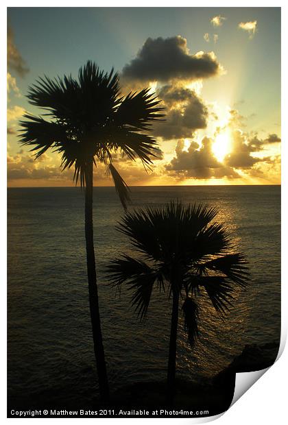 Mauritian Sunset 3 Print by Matthew Bates