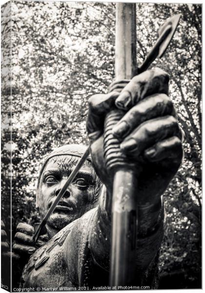 Statue of Robin Hood Canvas Print by Martyn Williams
