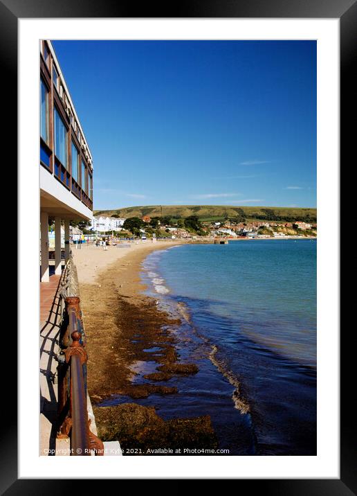Swanage Beach, Isle of Purbeck, Dorset Framed Mounted Print by Richard J. Kyte