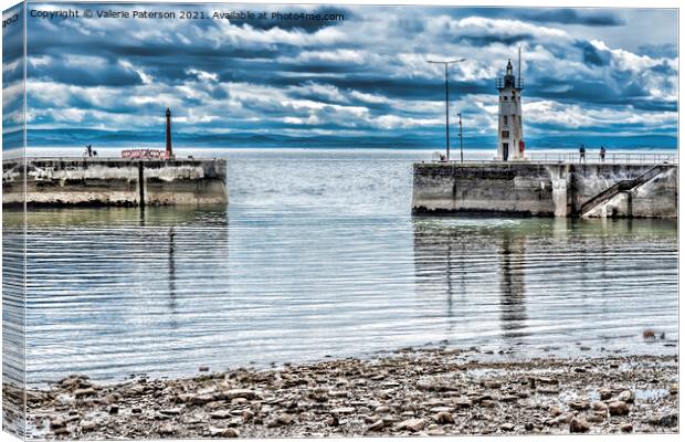 Anstruther Harbour Entrance Canvas Print by Valerie Paterson