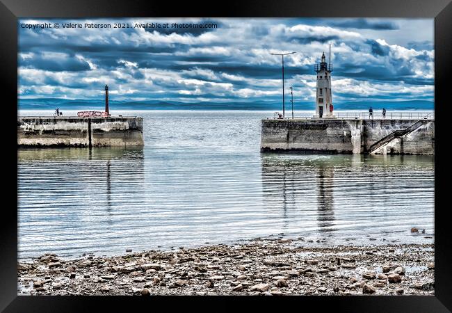 Anstruther Harbour Entrance Framed Print by Valerie Paterson