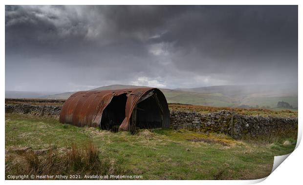rusty old shed in North Pennine AONB Print by Heather Athey