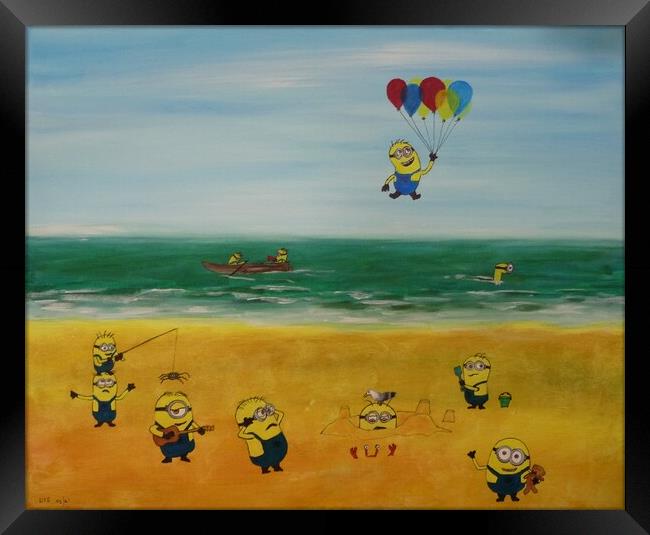 Minions at the seaside Framed Print by Steve Boston