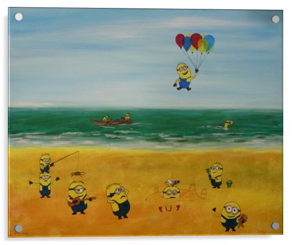 Minions at the seaside Acrylic by Steve Boston