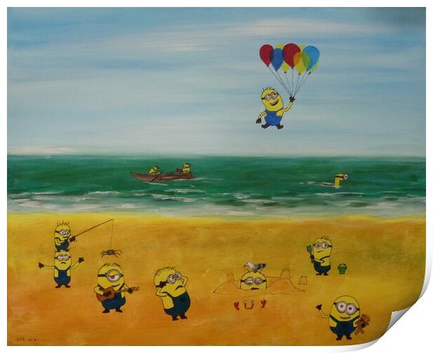 Minions at the seaside Print by Steve Boston