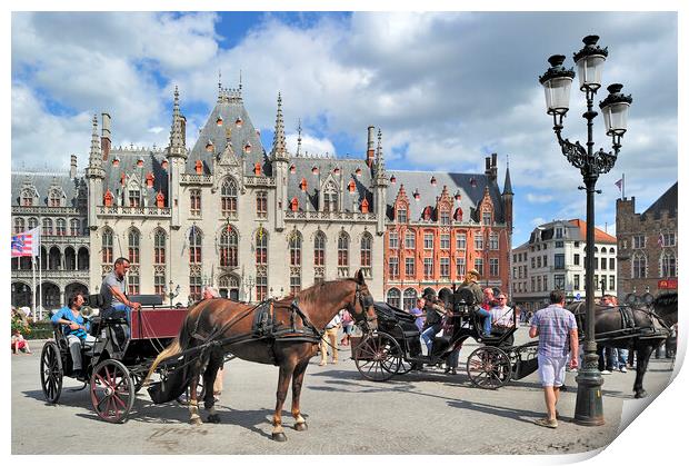 Grand Place in Bruges, Belgium Print by Arterra 