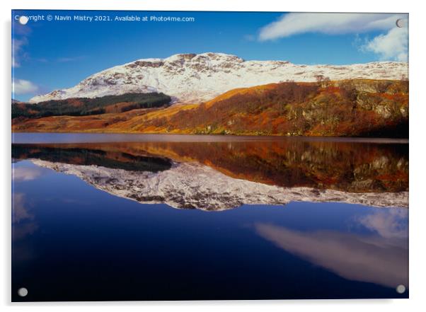 Loch Lubhair, Glen Dochart, Scotland  Acrylic by Navin Mistry