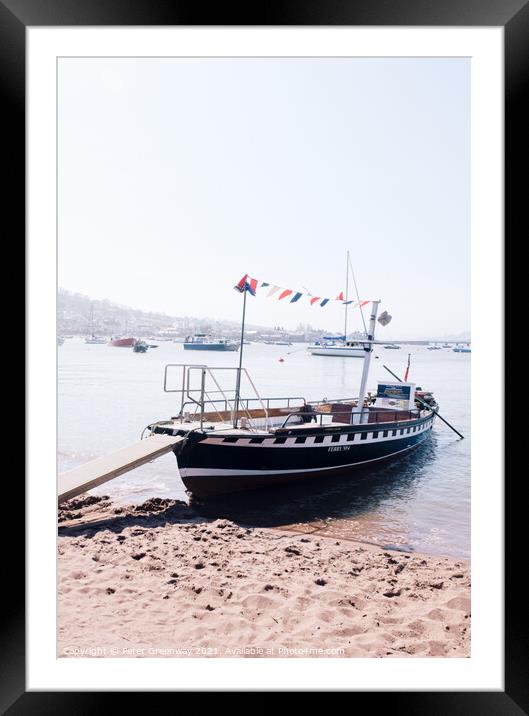 Shaldon's Historic Pedestrain Ferry On Terignmouth's Back Beach Framed Mounted Print by Peter Greenway