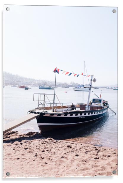 Shaldon's Historic Pedestrain Ferry On Terignmouth's Back Beach Acrylic by Peter Greenway