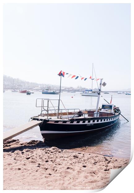 Shaldon's Historic Pedestrain Ferry On Terignmouth's Back Beach Print by Peter Greenway