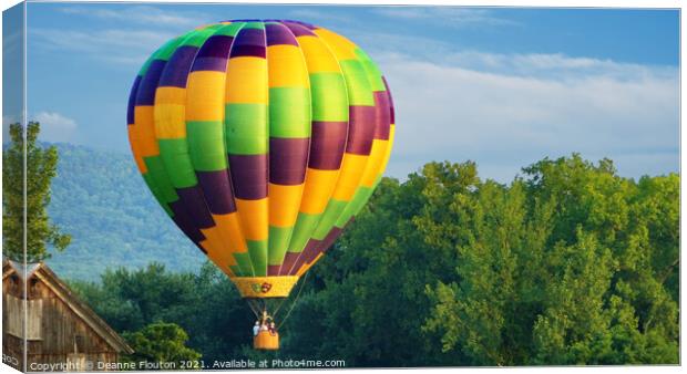  Hot Air Balloon Landing Canvas Print by Deanne Flouton