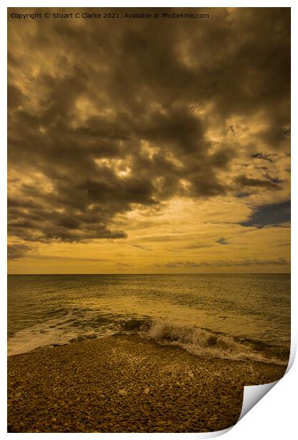 Cloudy seascape Print by Stuart C Clarke