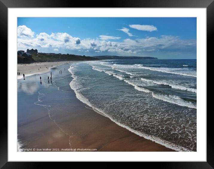 Whitby beach Framed Mounted Print by Sue Walker