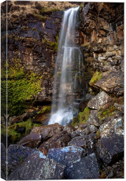 Penpych waterfall at Treherbert Canvas Print by Leighton Collins