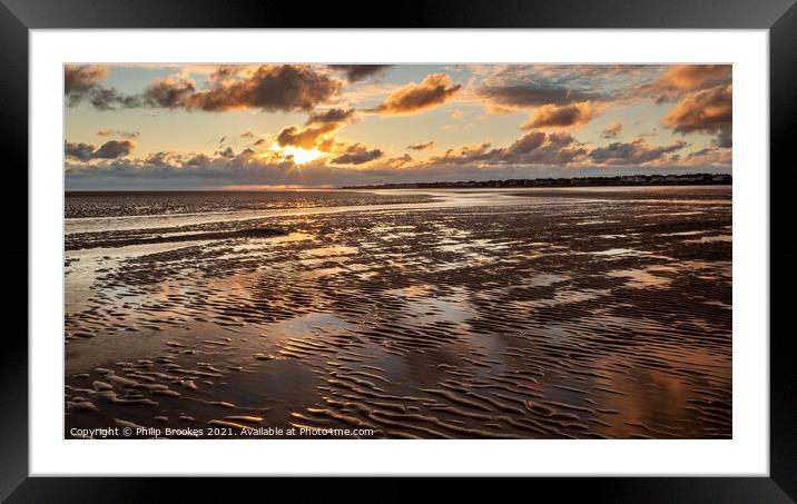 Hoylake Beach Sunrise Framed Mounted Print by Philip Brookes
