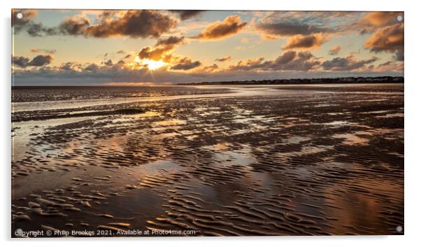 Hoylake Beach Sunrise Acrylic by Philip Brookes