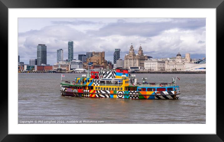 Mersey Ferry Snowdrop with the famous Liverpool Waterfront in the background  Framed Mounted Print by Phil Longfoot