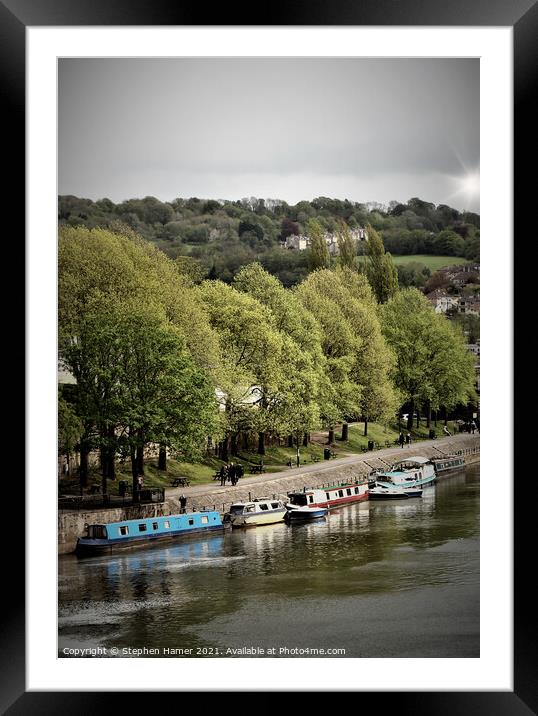 House Boats River Avon Framed Mounted Print by Stephen Hamer