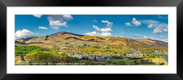 Llanberis Snowdonia Wales  Framed Mounted Print by Adrian Evans