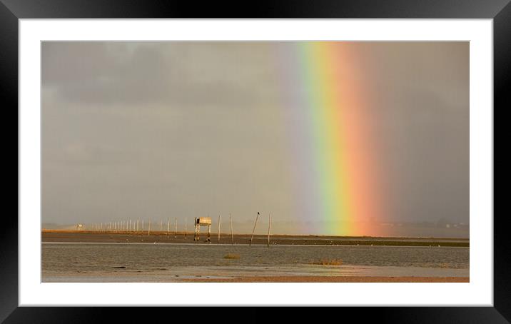 Rainbow over the pilgrims way Framed Mounted Print by Mark Barratt