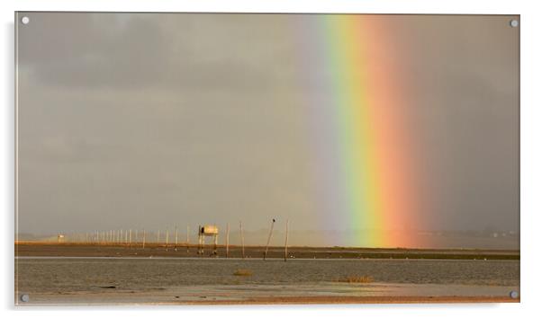 Rainbow over the pilgrims way Acrylic by Mark Barratt
