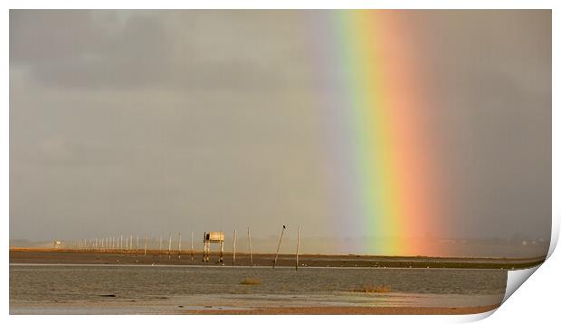 Rainbow over the pilgrims way Print by Mark Barratt