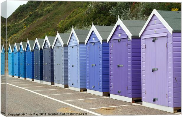 Bournemouth Beach Huts Canvas Print by Chris Day