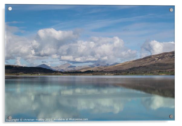 Loch Awe Scotland Acrylic by christian maltby