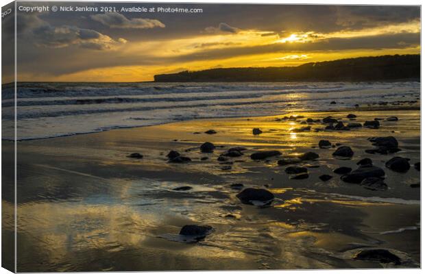 Llantwit Major Beach Glamorgan Heritage Coast Suns Canvas Print by Nick Jenkins