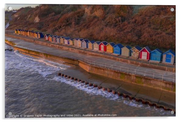 Colourful Beach Huts Acrylic by Graeme Taplin Landscape Photography