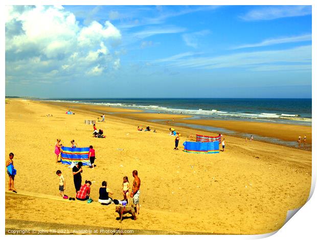 Beach at Ingoldmells Point in Skegness. Print by john hill