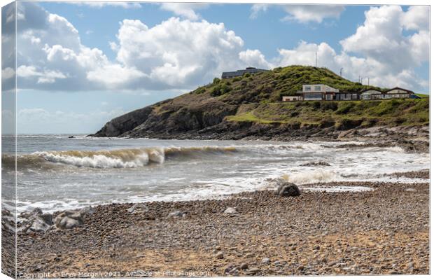 The Castellamare at Bracelet bay Canvas Print by Bryn Morgan