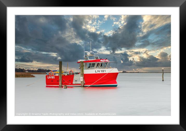 Colourful fishing boat Brancaster Norfolk Framed Mounted Print by Graeme Taplin Landscape Photography