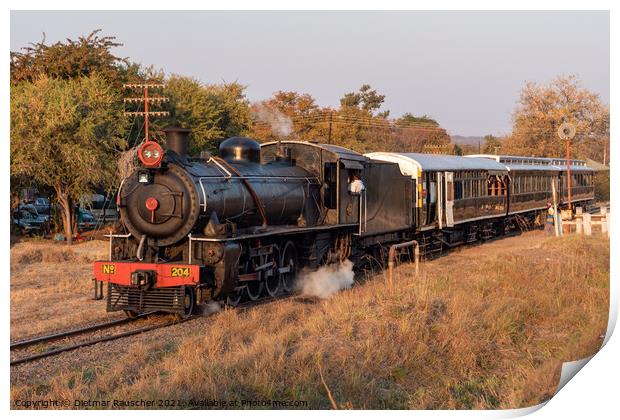 Steam Train at Victoria Falls, Zimbabwe Print by Dietmar Rauscher