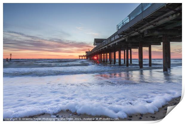 Southwold pier at sunrise Suffolk coast Print by Graeme Taplin Landscape Photography