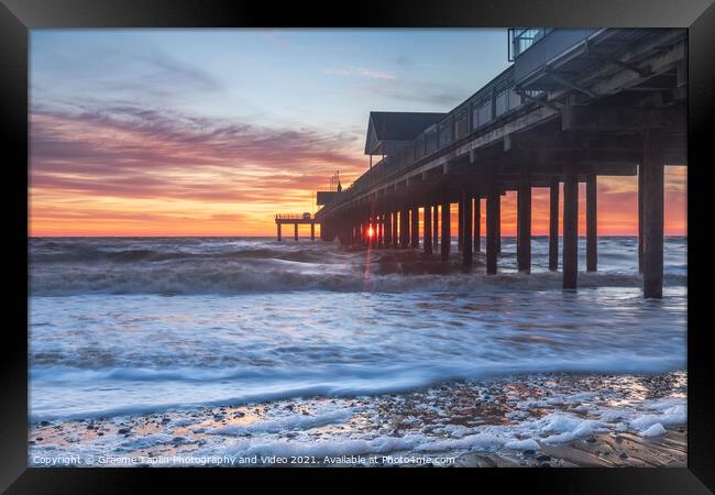 Southwold pier at sunrise on the Suffolk coast Framed Print by Graeme Taplin Landscape Photography