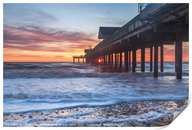 Southwold pier at sunrise on the Suffolk coast Print by Graeme Taplin Landscape Photography