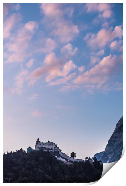 Hohenwerfen Castle, a Medieval Fortress in Werfen, Austria at Du Print by Dietmar Rauscher