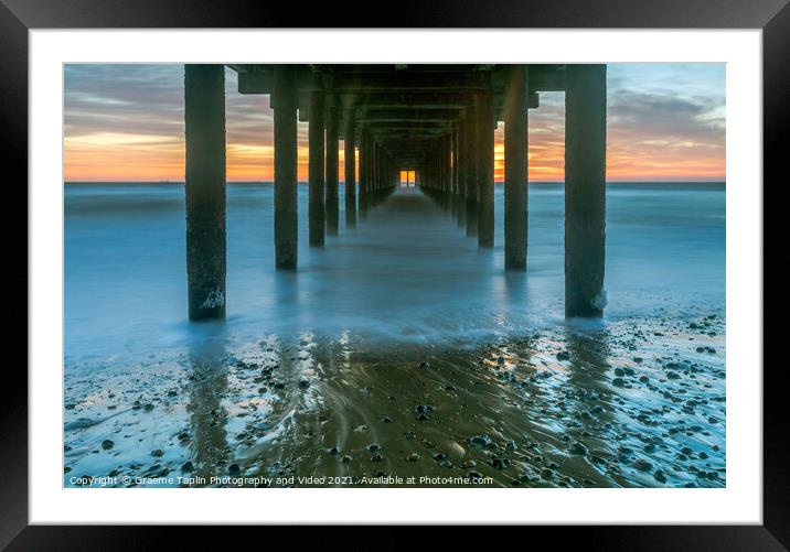 Under The Pier Southwold Suffolk Framed Mounted Print by Graeme Taplin Landscape Photography