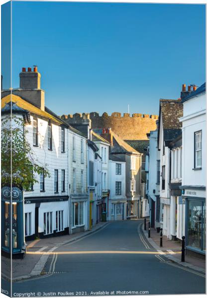 'The Narrows', Totnes, Devon Canvas Print by Justin Foulkes