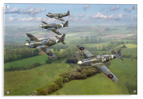 268 Squadron Mustangs Acrylic by Gary Eason