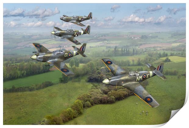 268 Squadron Mustangs Print by Gary Eason
