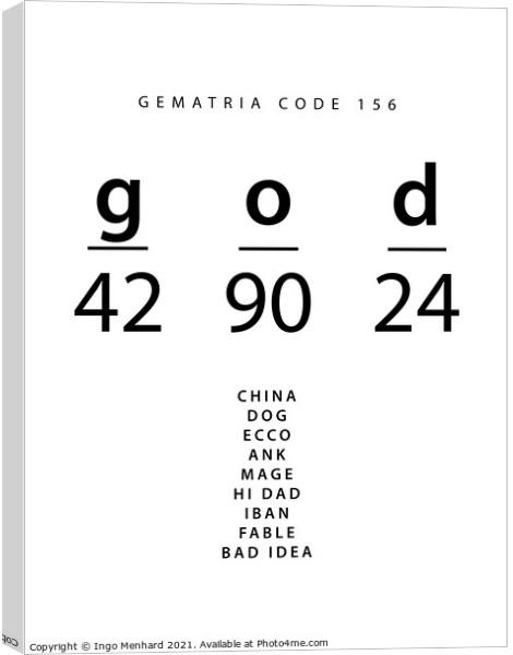 God word code in the English Gematria Canvas Print by Ingo Menhard