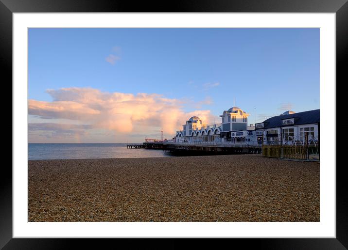 South Parade Pier in gold Light Framed Mounted Print by Paul Chambers