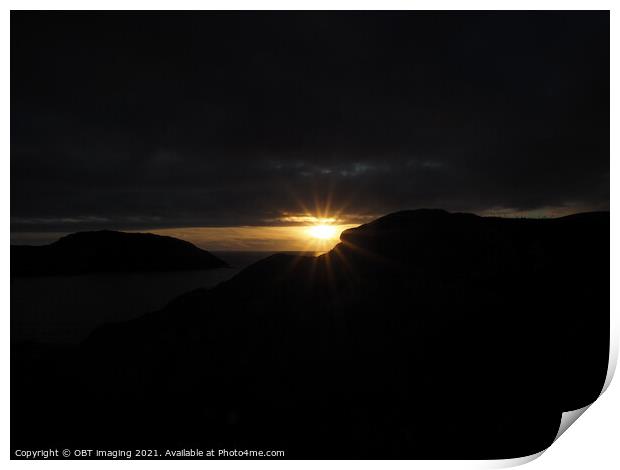 Sunset Achmelvich Bay Assynt Highland Scotland Print by OBT imaging