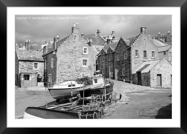 Crail Fishing Village Fife Scotland Mono Framed Mounted Print by Pearl Bucknall