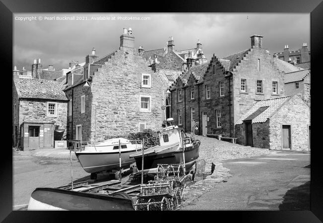 Crail Fishing Village Fife Scotland Mono Framed Print by Pearl Bucknall