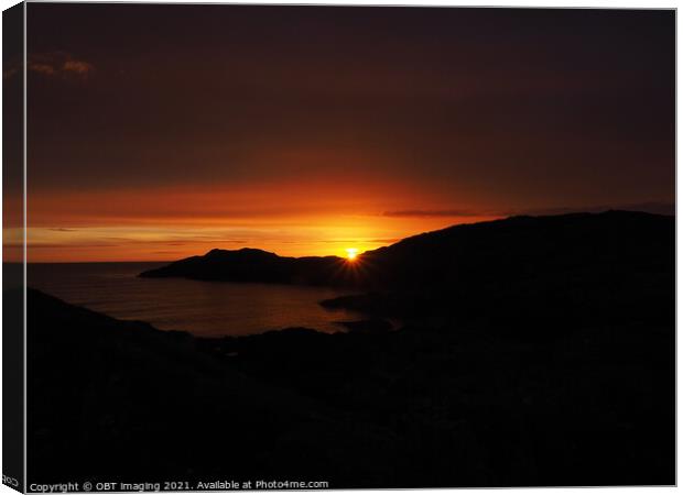 Sunset Gold at Achmelvich West Highland Scotland Canvas Print by OBT imaging