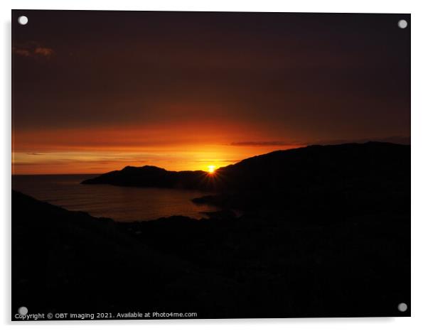 Sunset Gold at Achmelvich West Highland Scotland Acrylic by OBT imaging