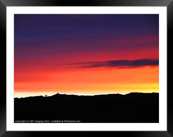 Sunset Group Chat Achmelvich Bay Highland Scotland Framed Mounted Print by OBT imaging